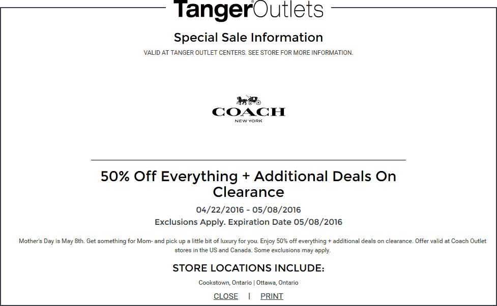 Coach Outlet Coupon March 2024 50% off everything at Coach Outlet