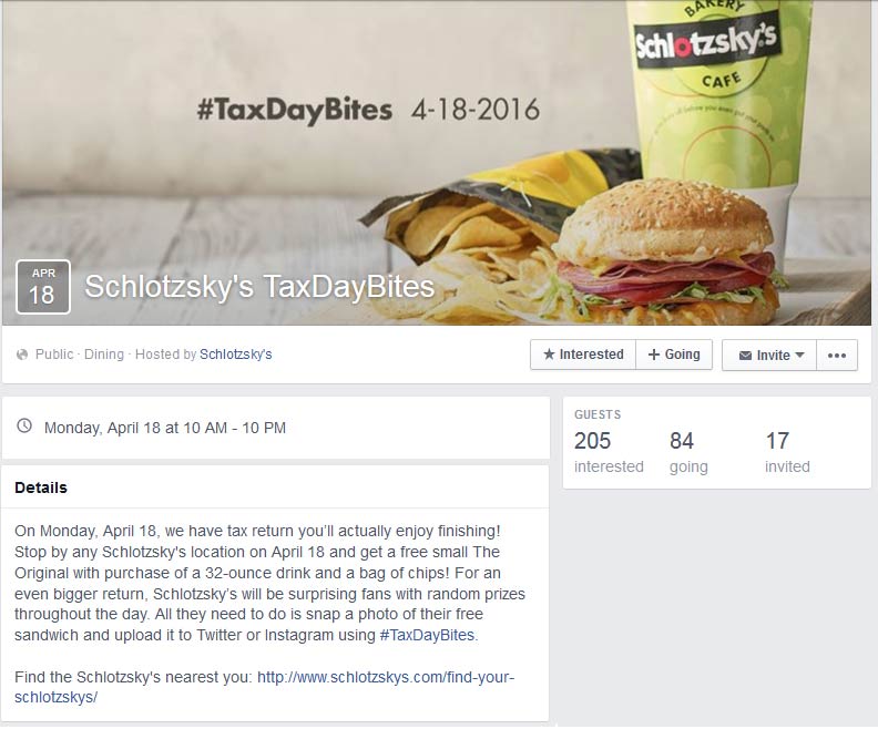 Schlotzskys Coupon April 2024 Free sandwich with your chips & drink the 18th at Schlotzskys