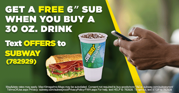 Subway coupons & promo code for [May 2024]