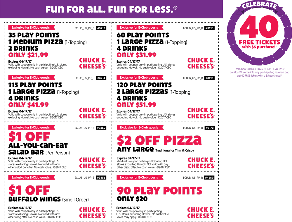 Chuck E. Cheese December 2023 Coupons and Promo Codes 🛒