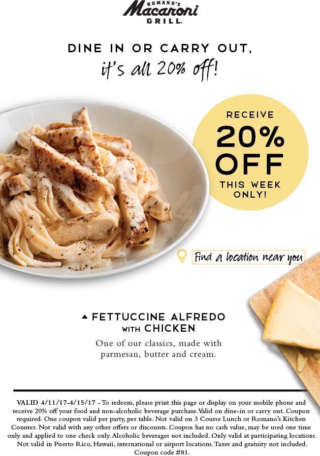 Macaroni Grill May 2024 Coupons and Promo Codes 🛒