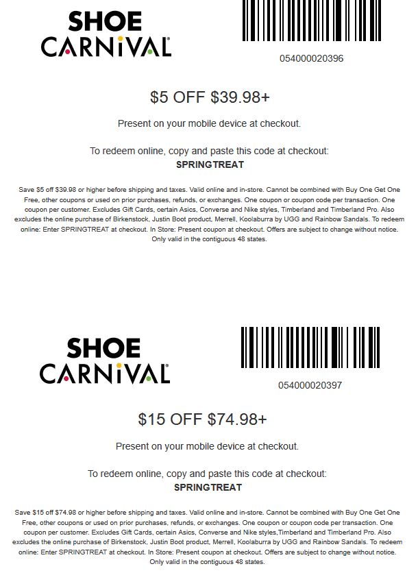 shoe carnival online coupon