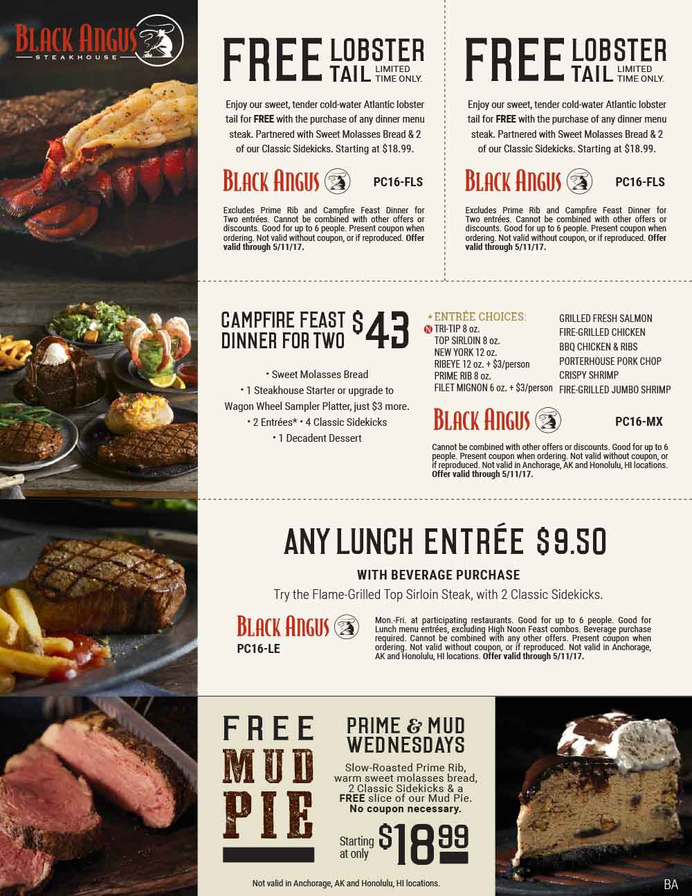 Black Angus Coupon April 2024 Free lobster tail with your steak & more at Black Angus steakhouse