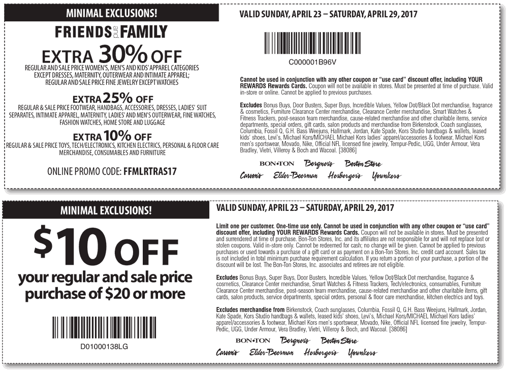 Carsons Coupon March 2024 Extra 30% off & more at Carsons, Bon Ton & sister stores, or online via promo code FFMLRTRAS17