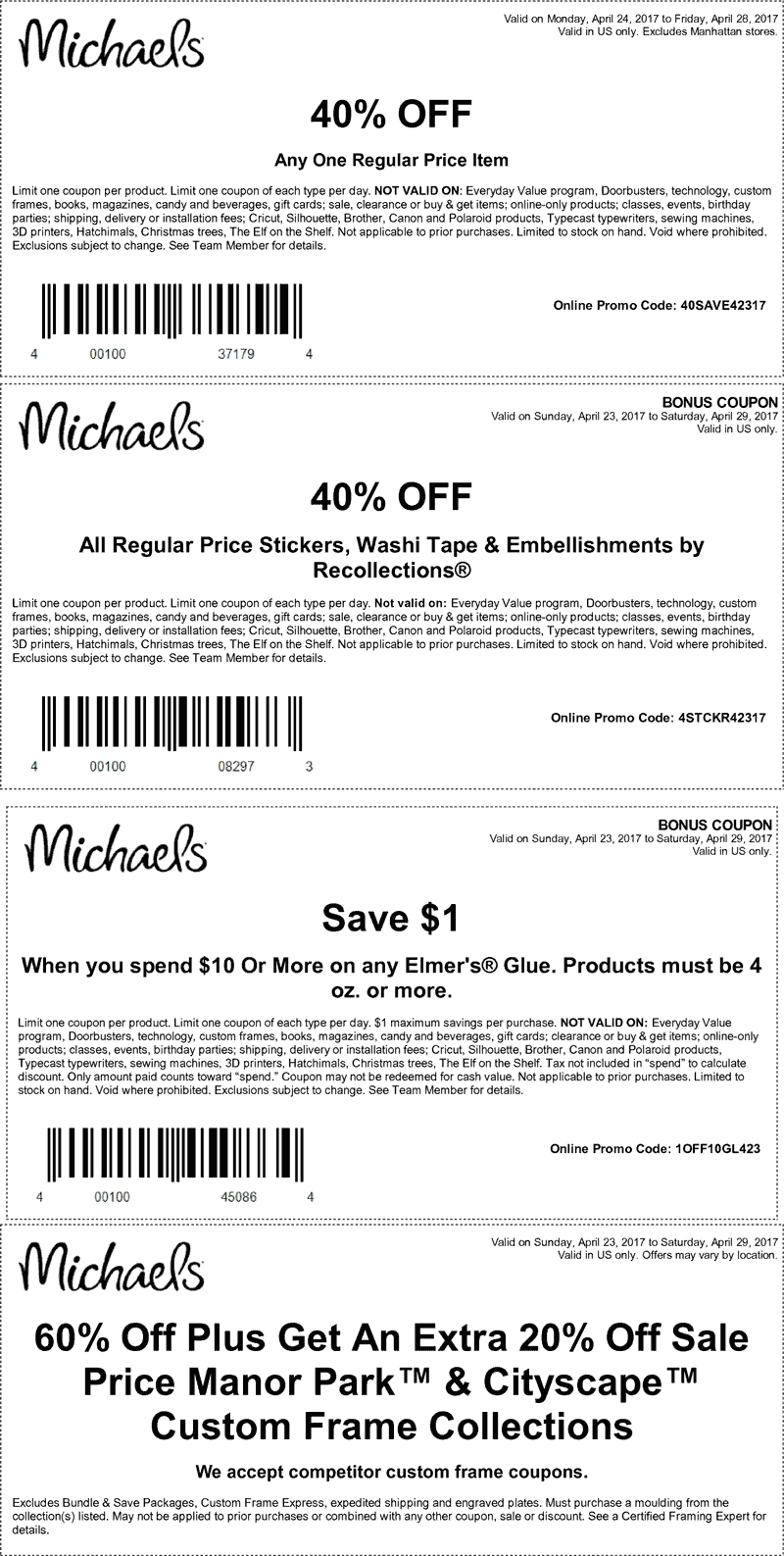 Michaels Coupon April 2024 40% off a single item & more at Michaels, or online via promo code 40SAVE42317