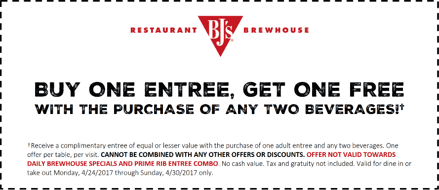 BJs Restaurant coupons & promo code for [May 2024]