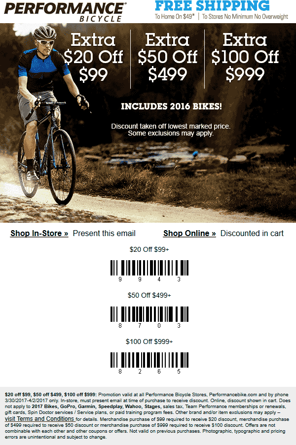 performance bicycle coupons