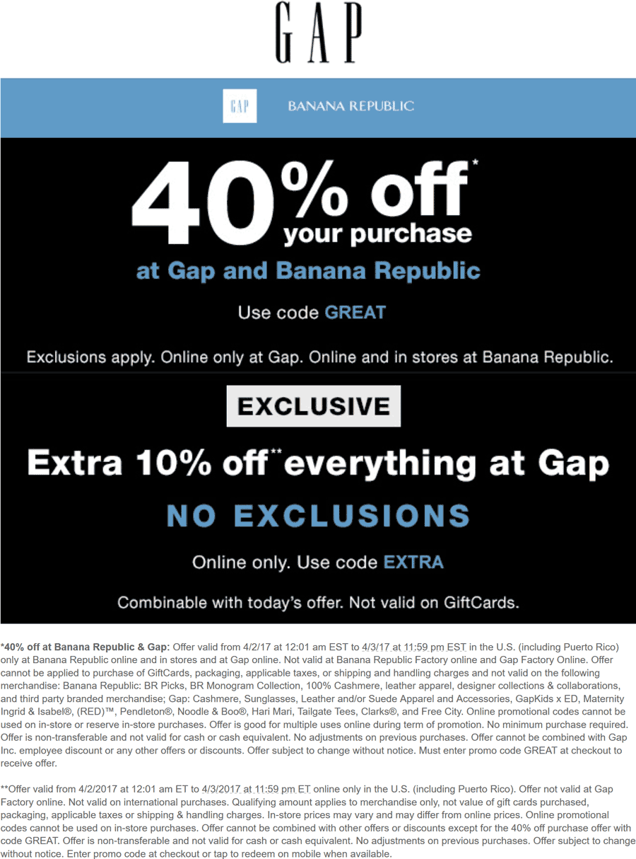 gap online coupon code