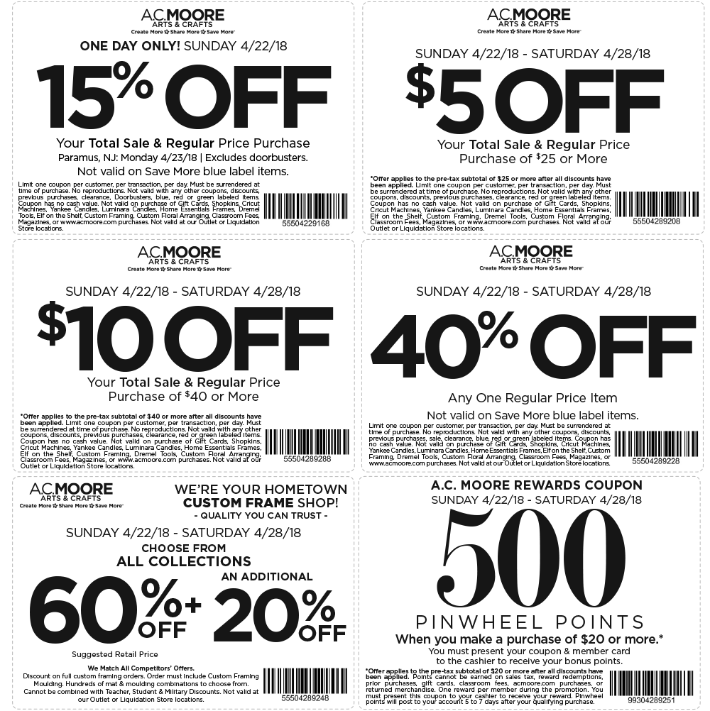 A.C. Moore Coupon April 2024 40% off & more at A.C. Moore