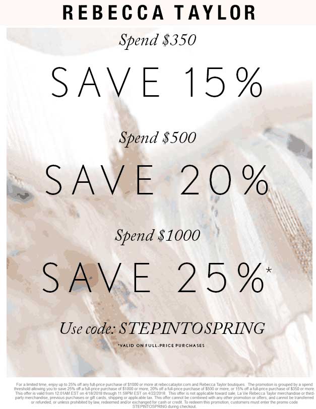 Rebecca Taylor coupons & promo code for [May 2024]