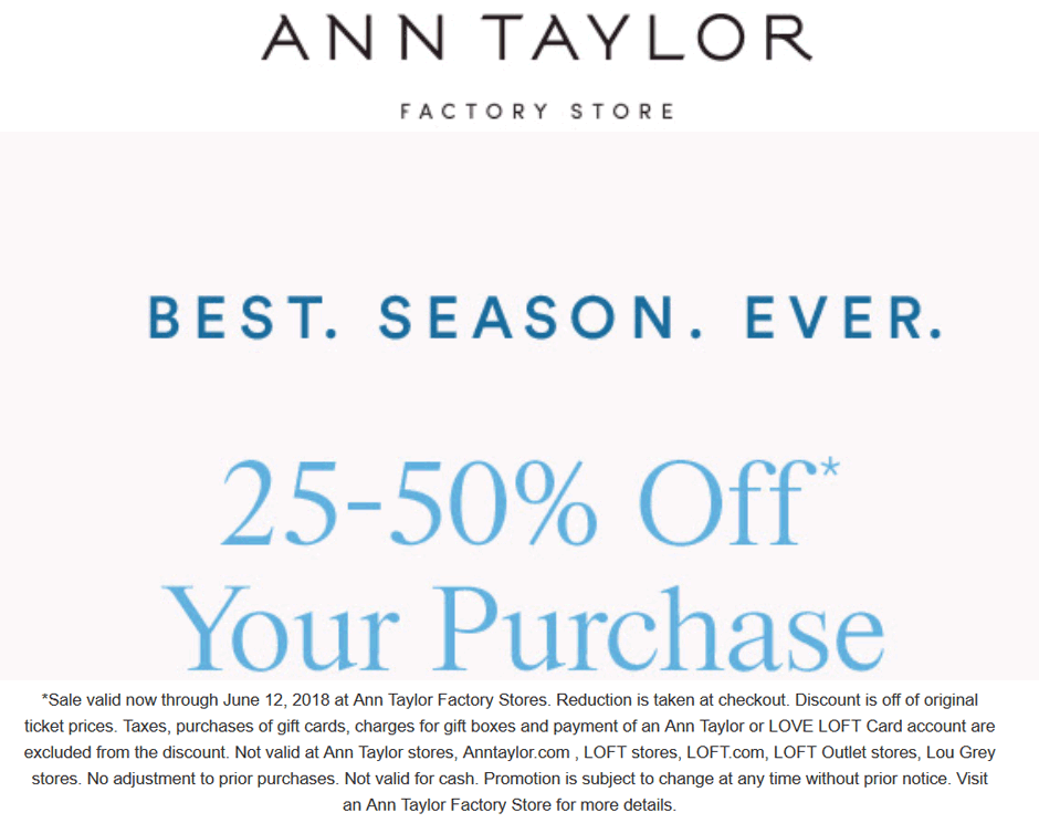 Ann Taylor Factory coupons & promo code for [May 2024]