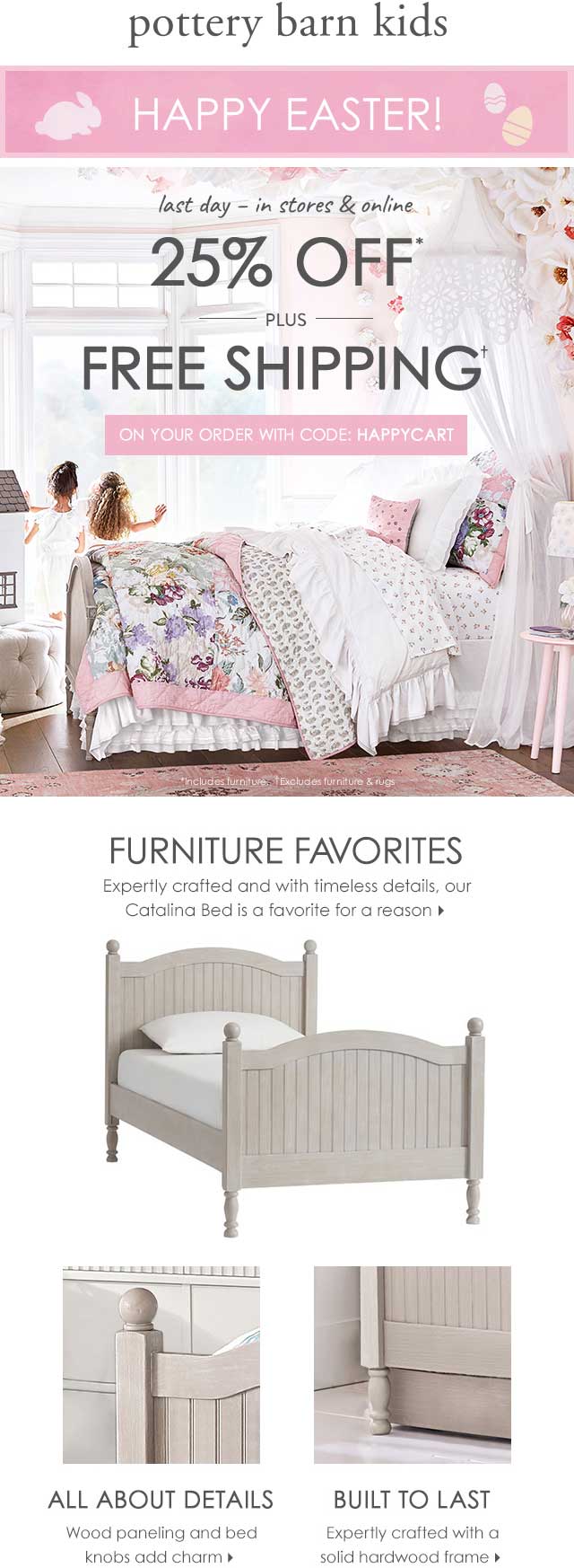Pottery Barn Kids Coupon April 2024 25% off today at Pottery Barn Kids, or online via promo code HAPPYCART