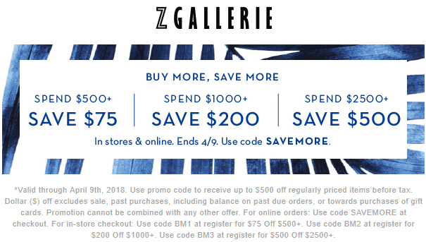 Z Gallerie coupons & promo code for [May 2024]