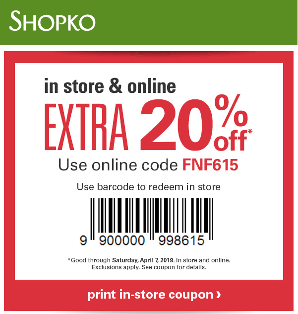 Shopko coupons & promo code for [April 2024]