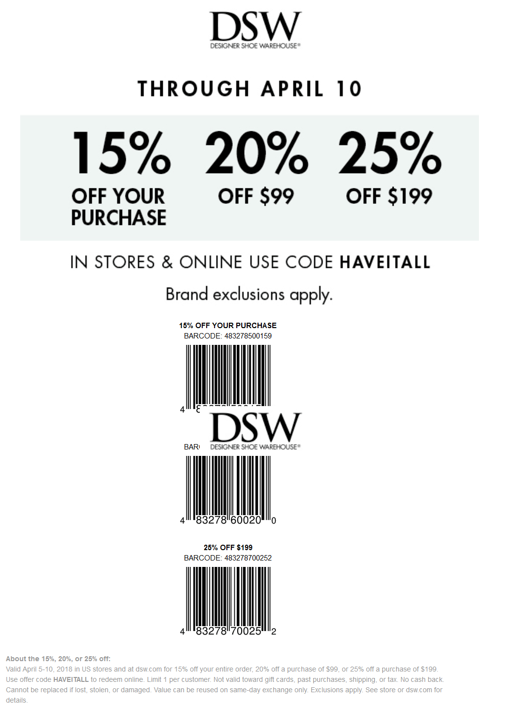 designer shoe warehouse coupons in store
