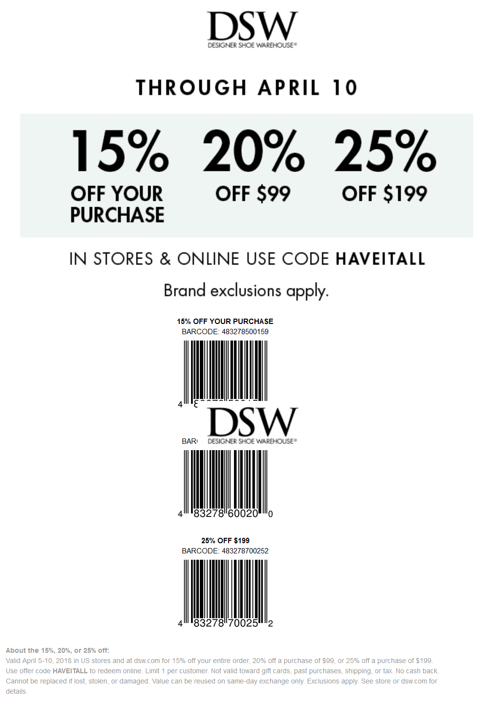 coupons for dsw online