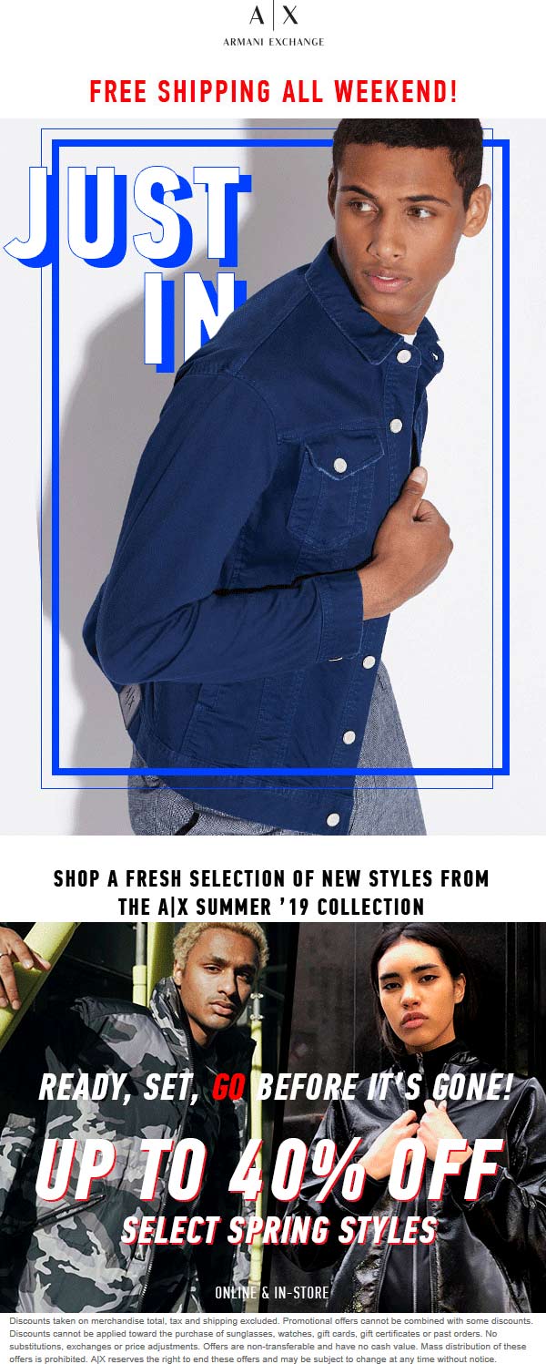 Armani Exchange coupons & promo code for [June 2022]