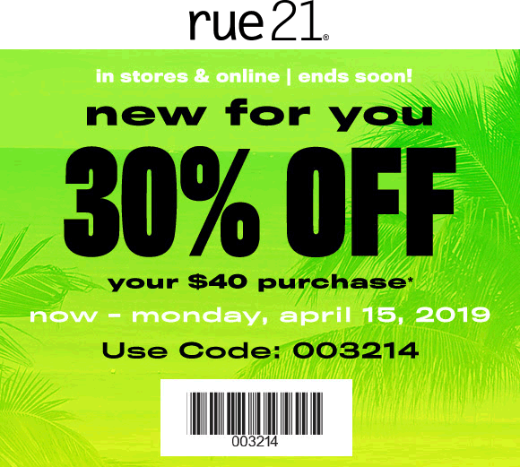Rue21 coupons & promo code for [January 2022]
