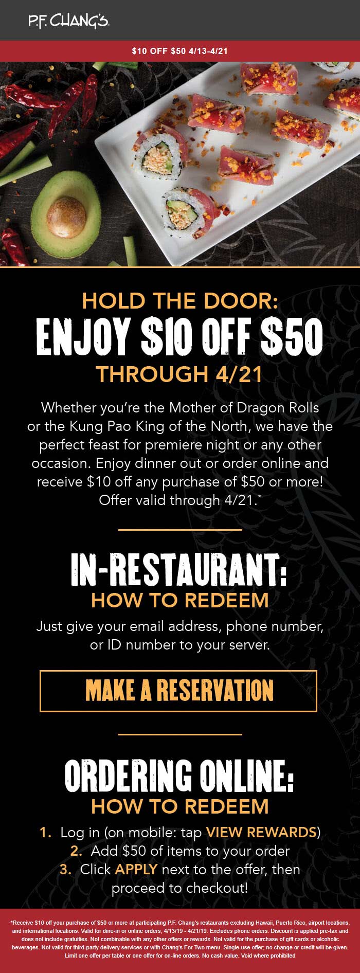 P.F. Changs coupons & promo code for [December 2022]