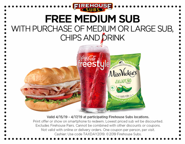 Firehouse Subs coupons & promo code for [October 2022]