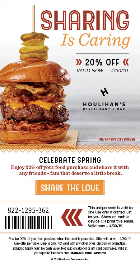 Houlihans coupons & promo code for [September 2022]