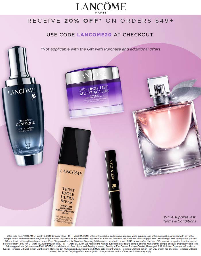 Lancome coupons & promo code for [January 2022]