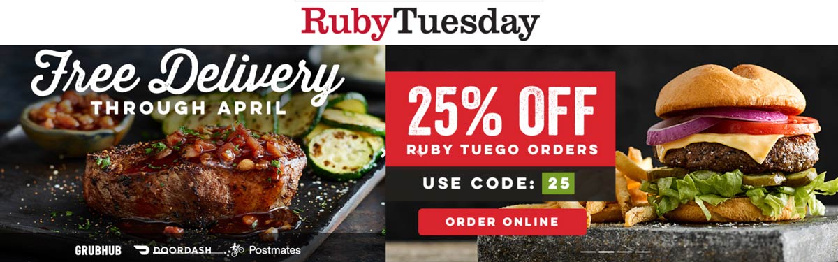 Ruby Tuesday coupons & promo code for July 2025
