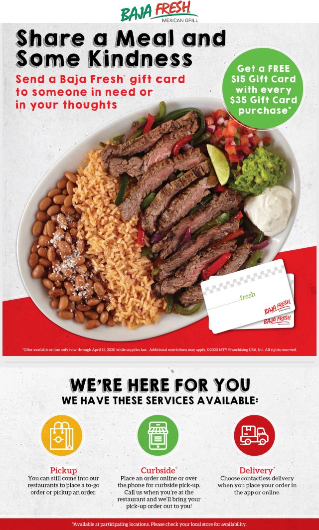 Baja Fresh coupons & promo code for July 2025