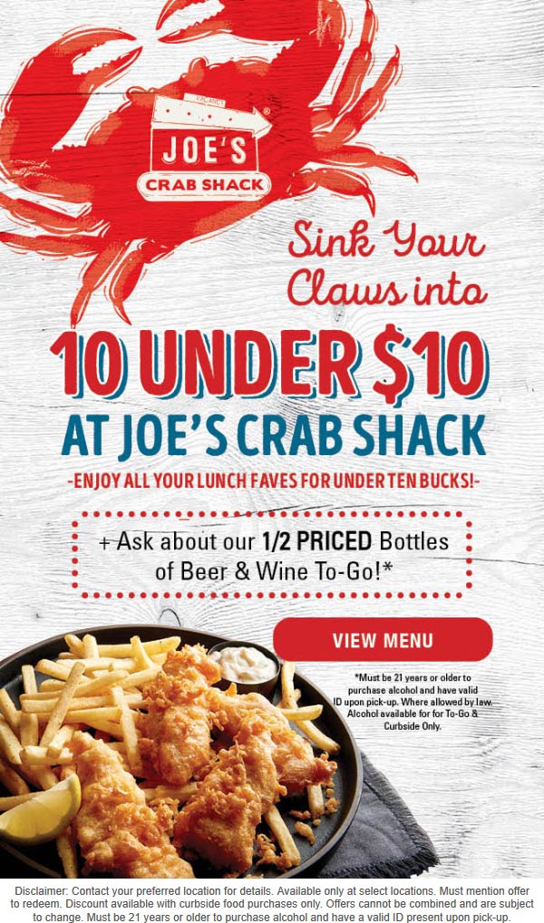 Joes Crab Shack coupons & promo code for [October 2022]