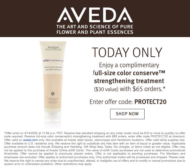 Aveda coupons & promo code for July 2025