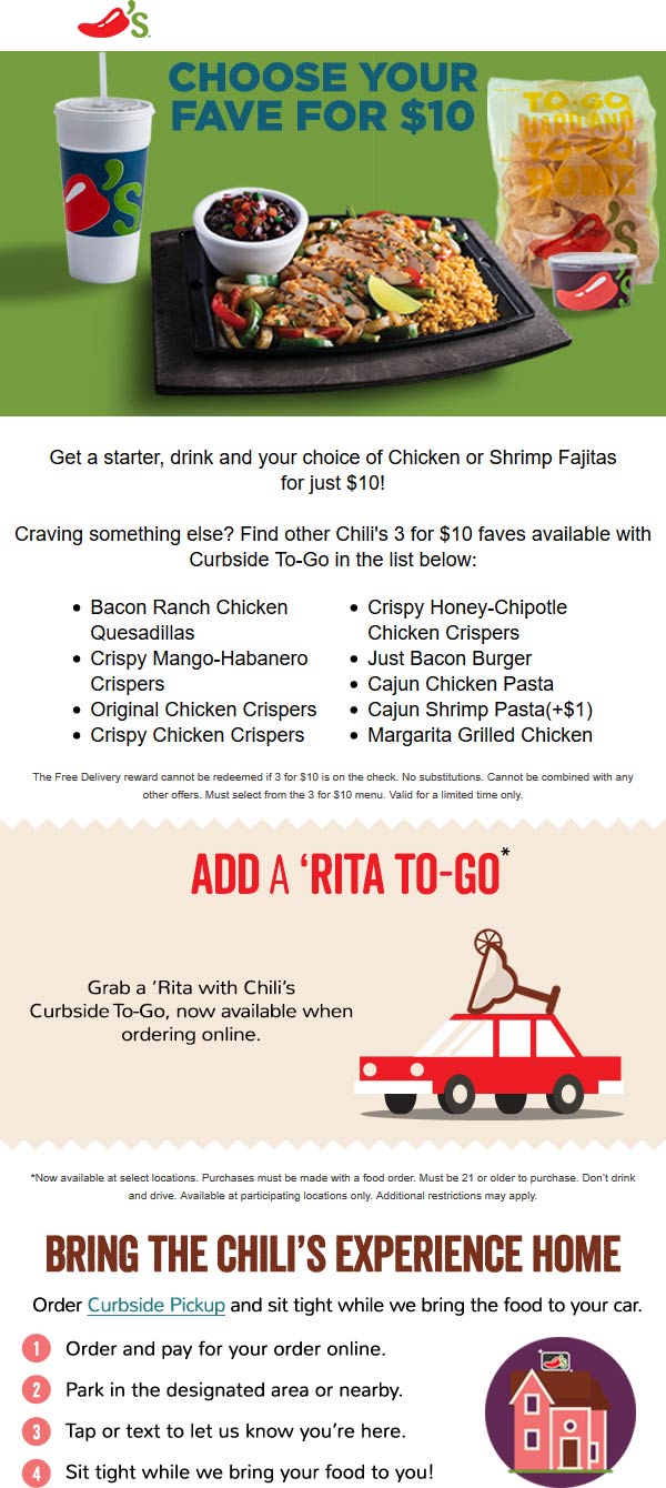 Chilis coupons & promo code for July 2025