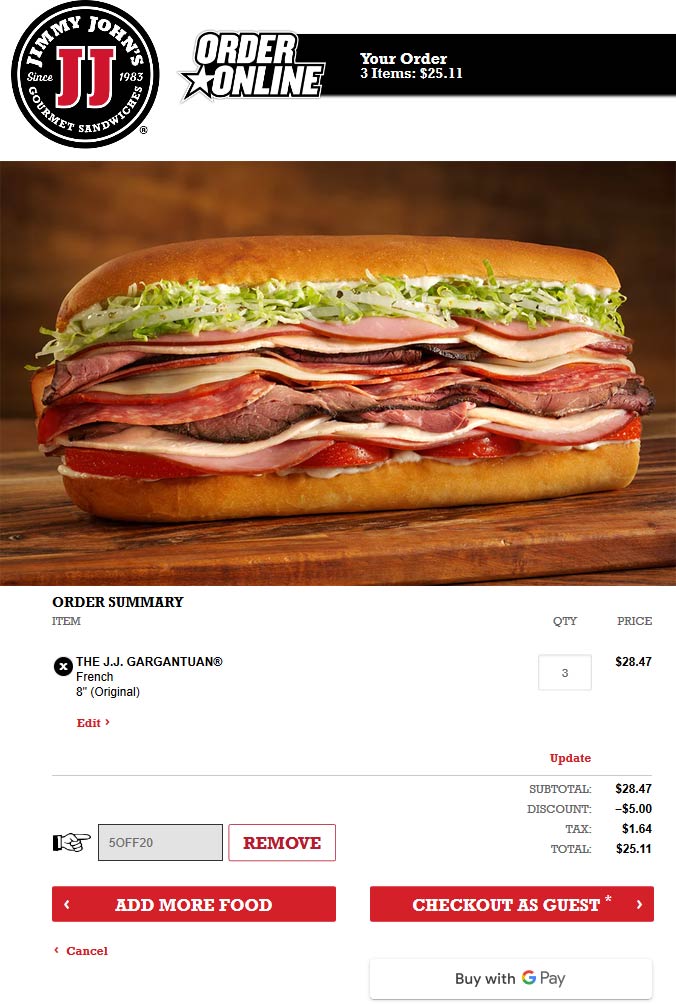 Jimmy Johns coupons & promo code for [May 2022]