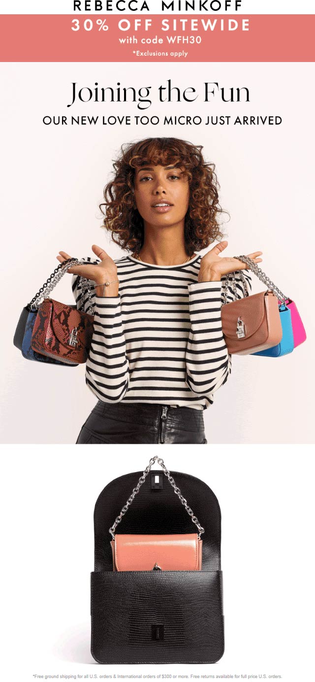 Rebecca Minkoff coupons & promo code for July 2025