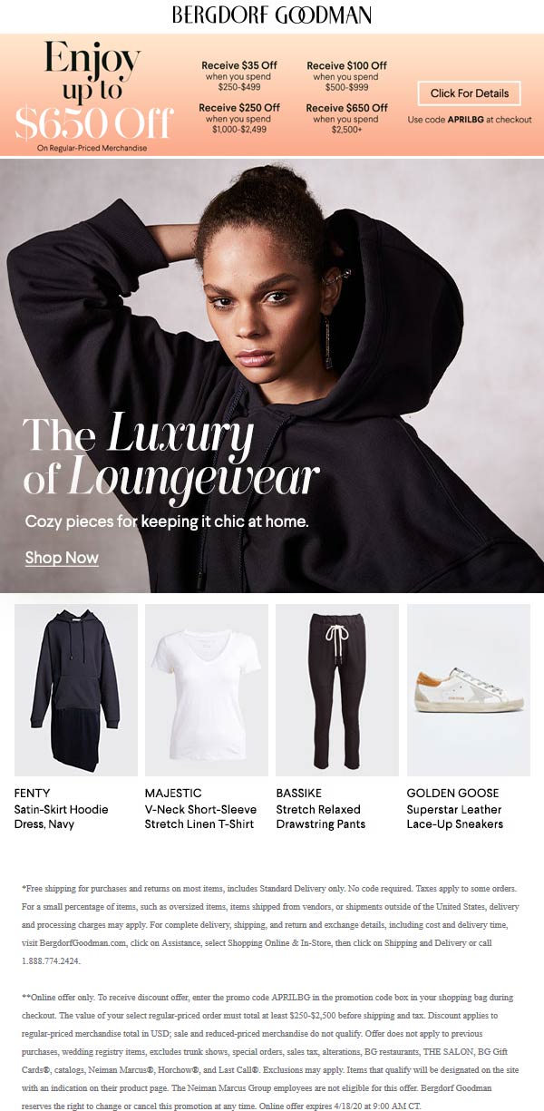 Bergdorf Goodman coupons & promo code for July 2025