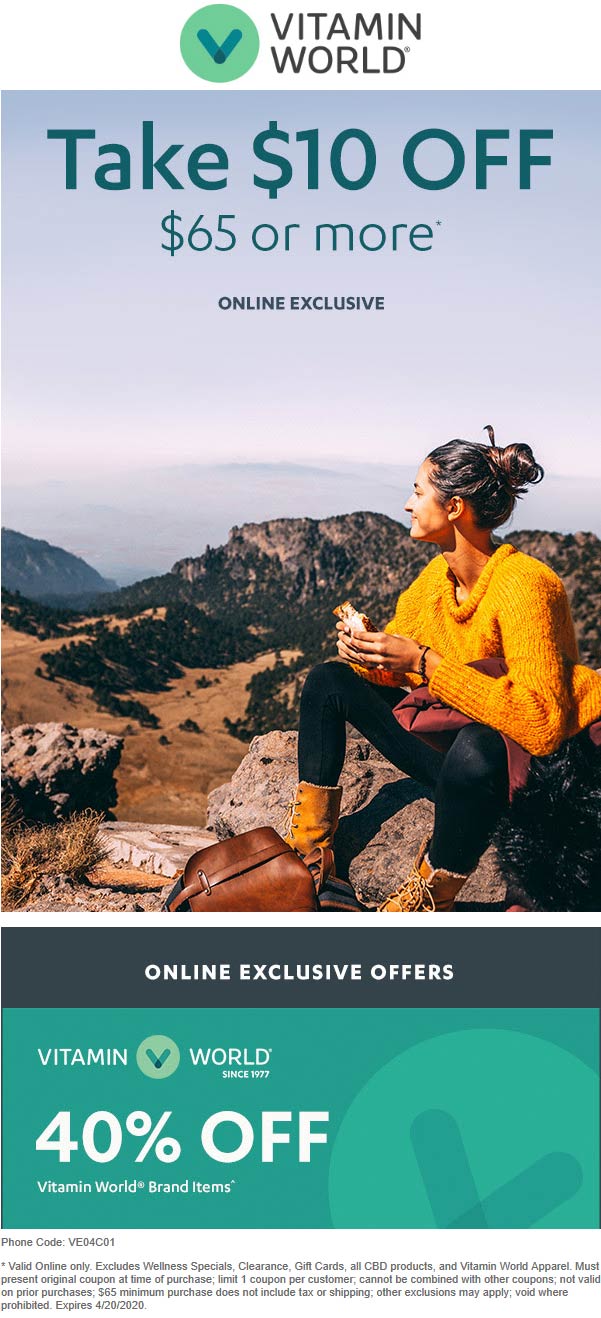 Vitamin World coupons & promo code for July 2025