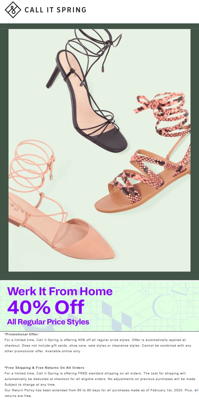 Call It Spring coupons & promo code for July 2025