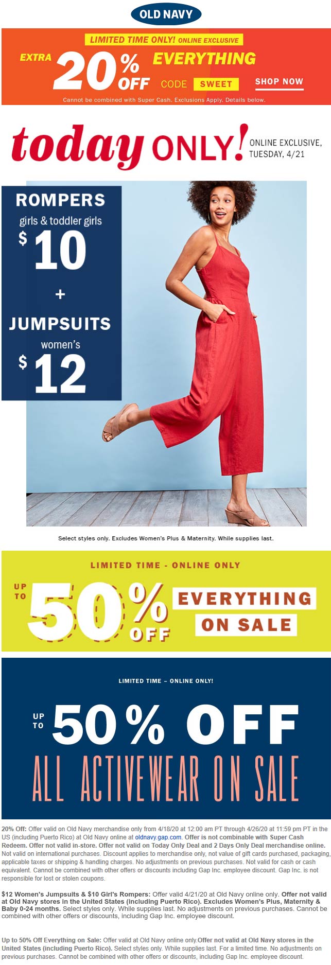 Old Navy coupons & promo code for July 2025