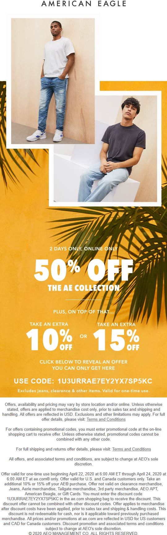 American Eagle coupons & promo code for July 2025