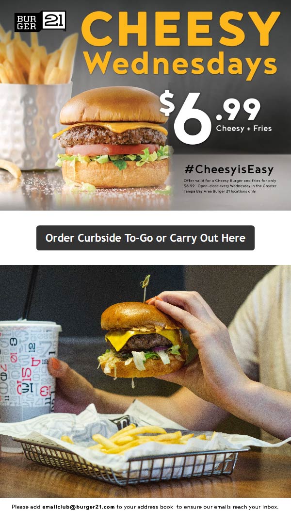 Burger 21 coupons & promo code for [May 2022]