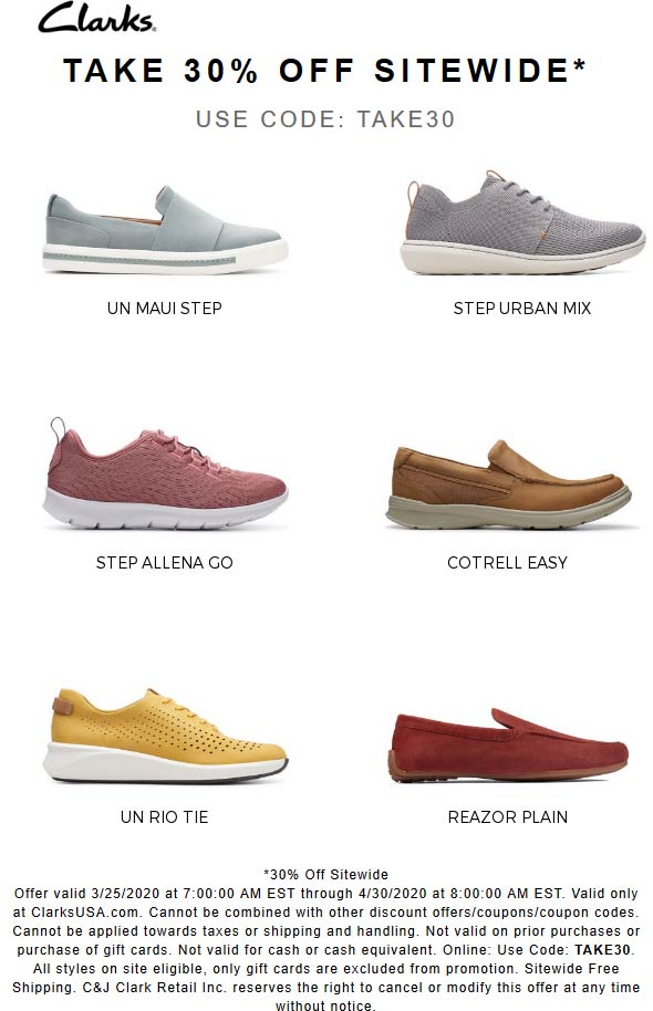Clarks coupons & promo code for July 2025