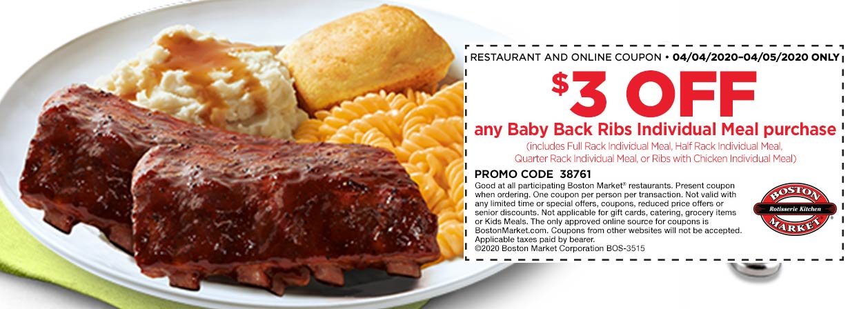 Boston Market coupons & promo code for July 2025