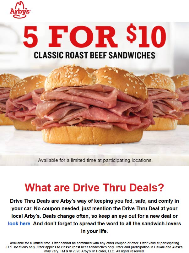 Arbys coupons & promo code for [January 2022]