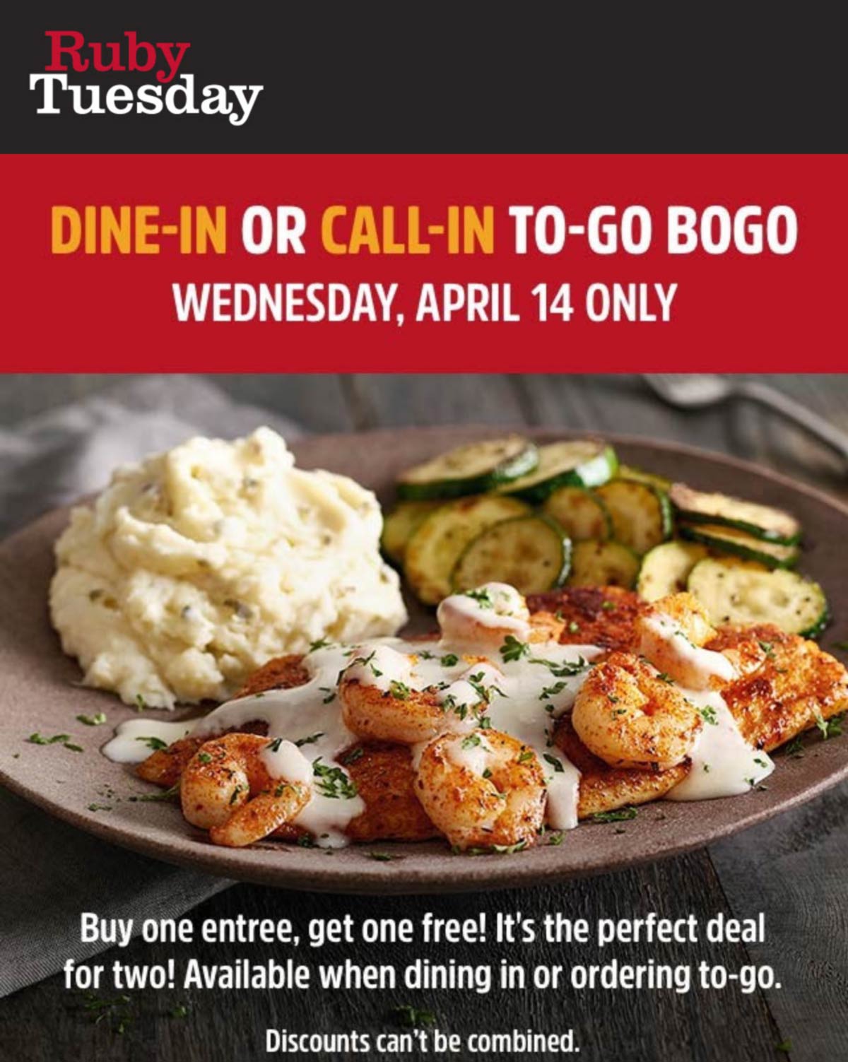 Ruby Tuesday restaurants Coupon  Second entree free today at Ruby Tuesday #rubytuesday 