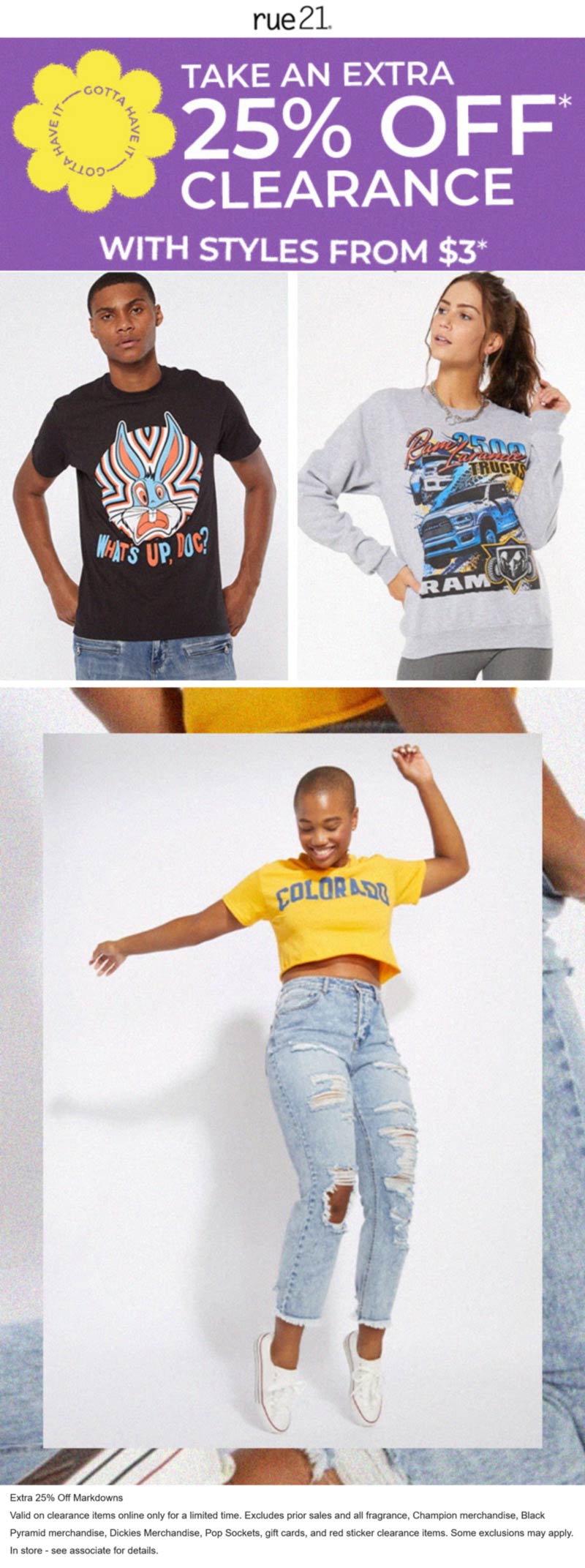 rue21 stores Coupon  Extra 25% off clearance at rue21 #rue21 