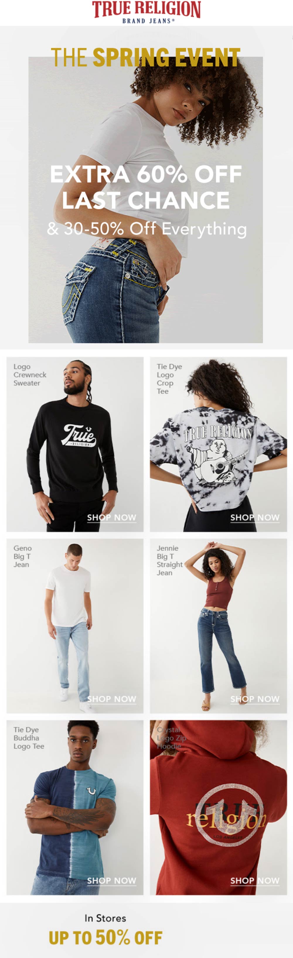 True Religion stores Coupon  30-60% off everything at True Religion #truereligion 