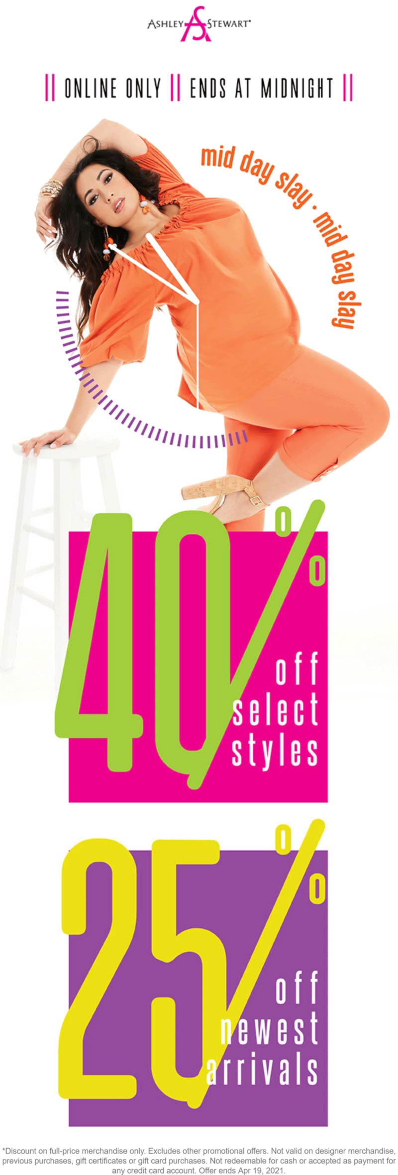 Ashley Stewart stores Coupon  25-40% off online today at Ashley Stewart #ashleystewart 