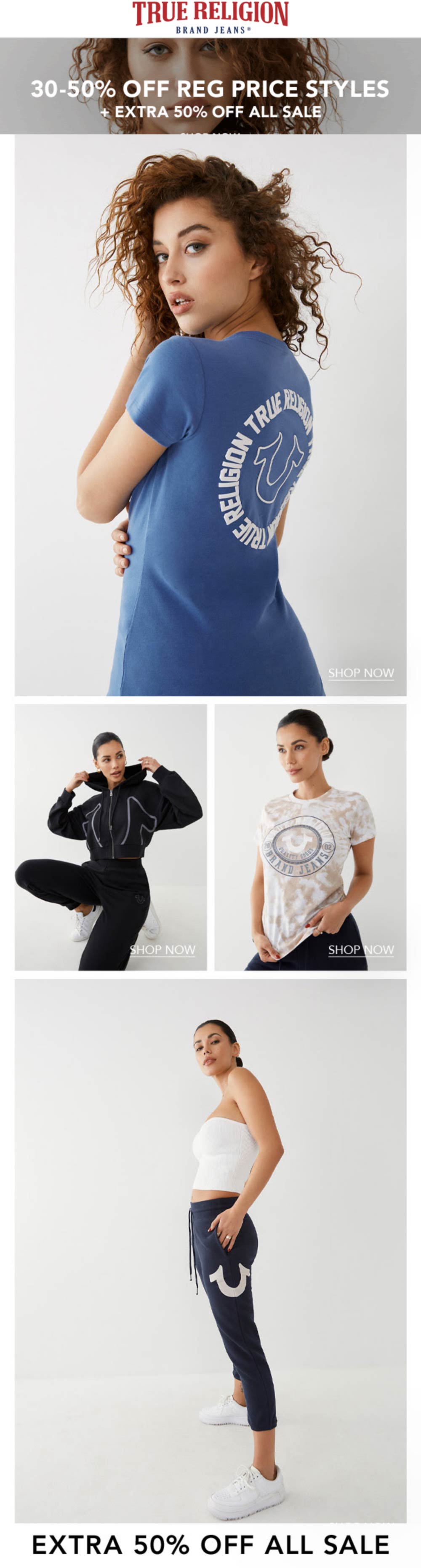 Extra 3050 off regular & 50 off sale items at True Religion 