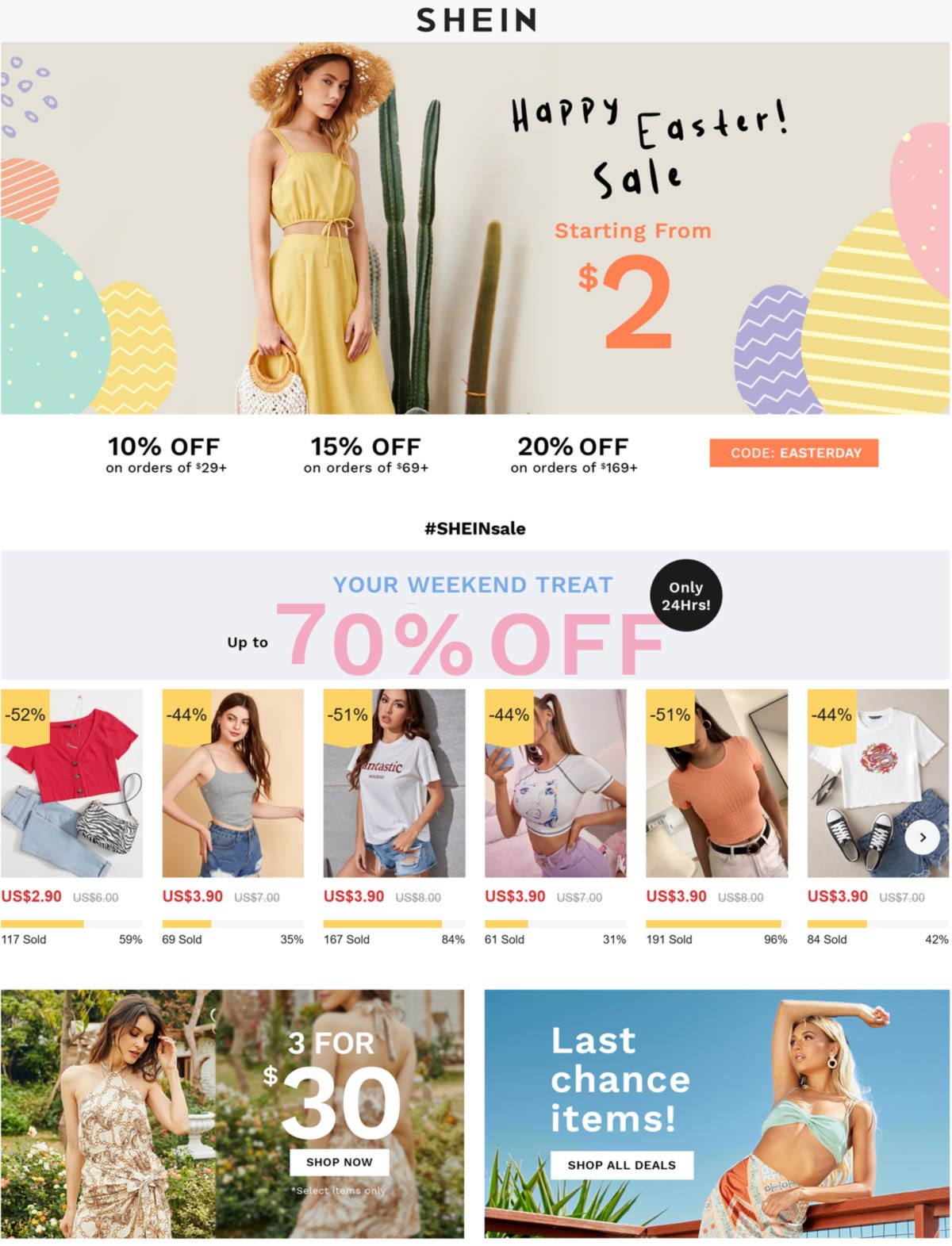 1020 off at SHEIN via promo code EASTERDAY shein The Coupons App®