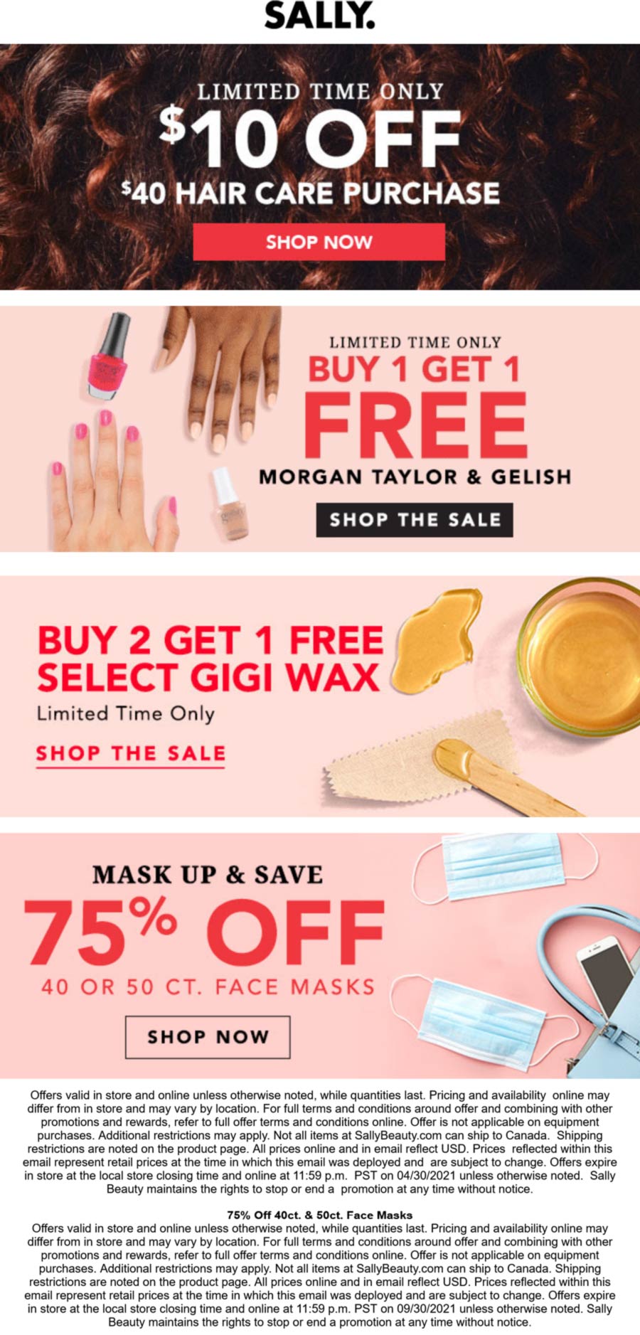Sally Beauty stores Coupon  $10 off $40 on haircare at Sally Beauty, ditto online #sallybeauty 