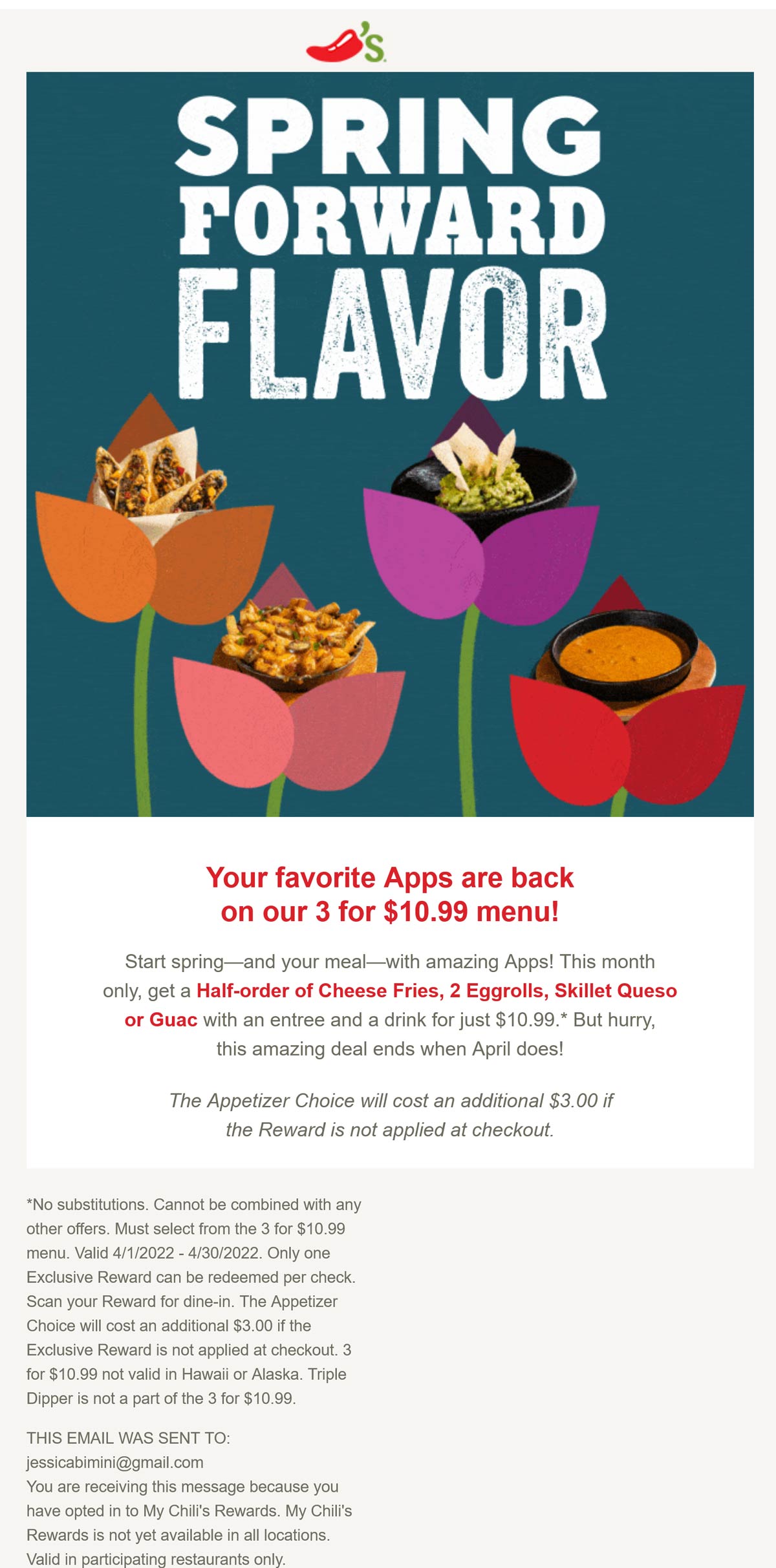 Chilis coupons & promo code for [November 2022]